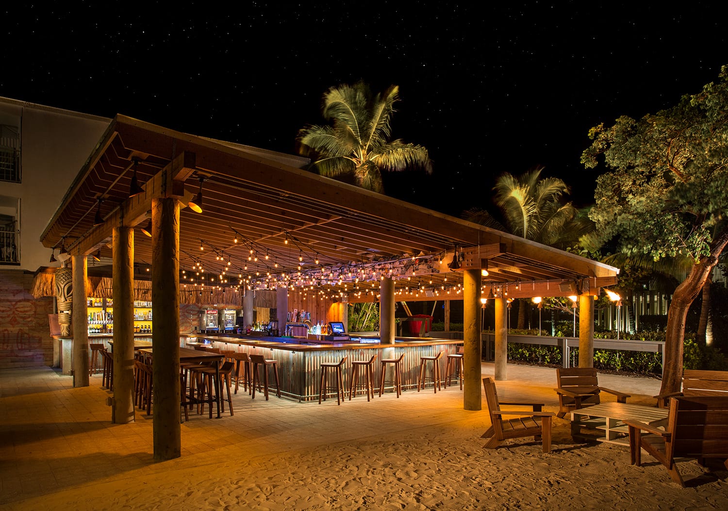 Tiki Bar at The Postcard Inn - Bigtime Design Studios