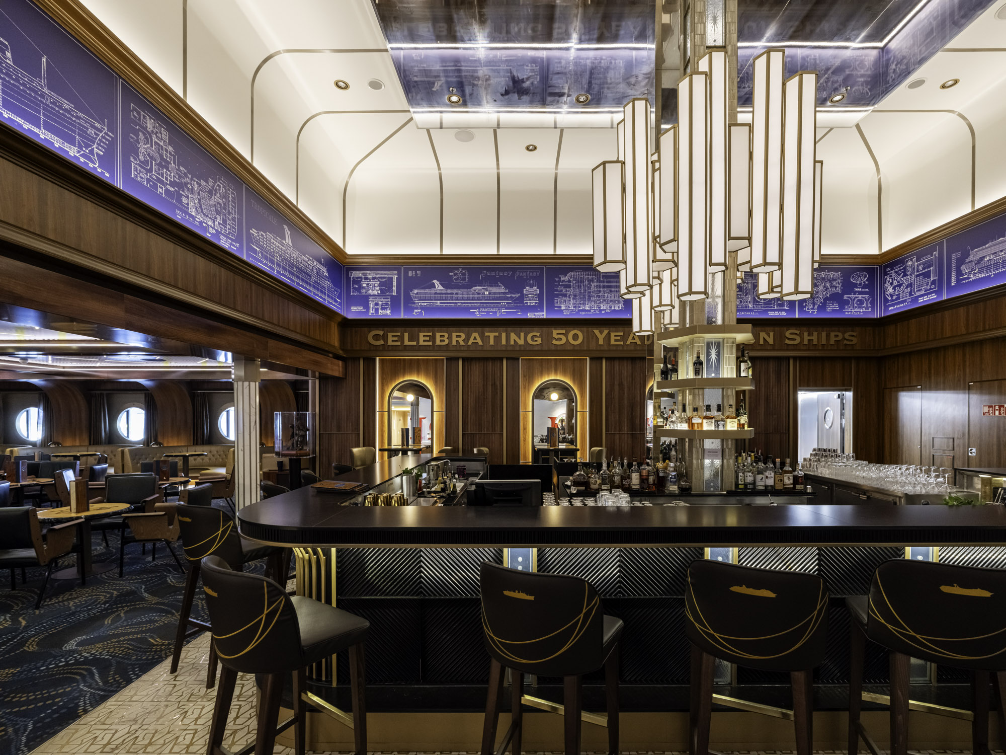 Carnival Celebration Jubilee Jazz Bar Interior Design by Bigtime Design Studios