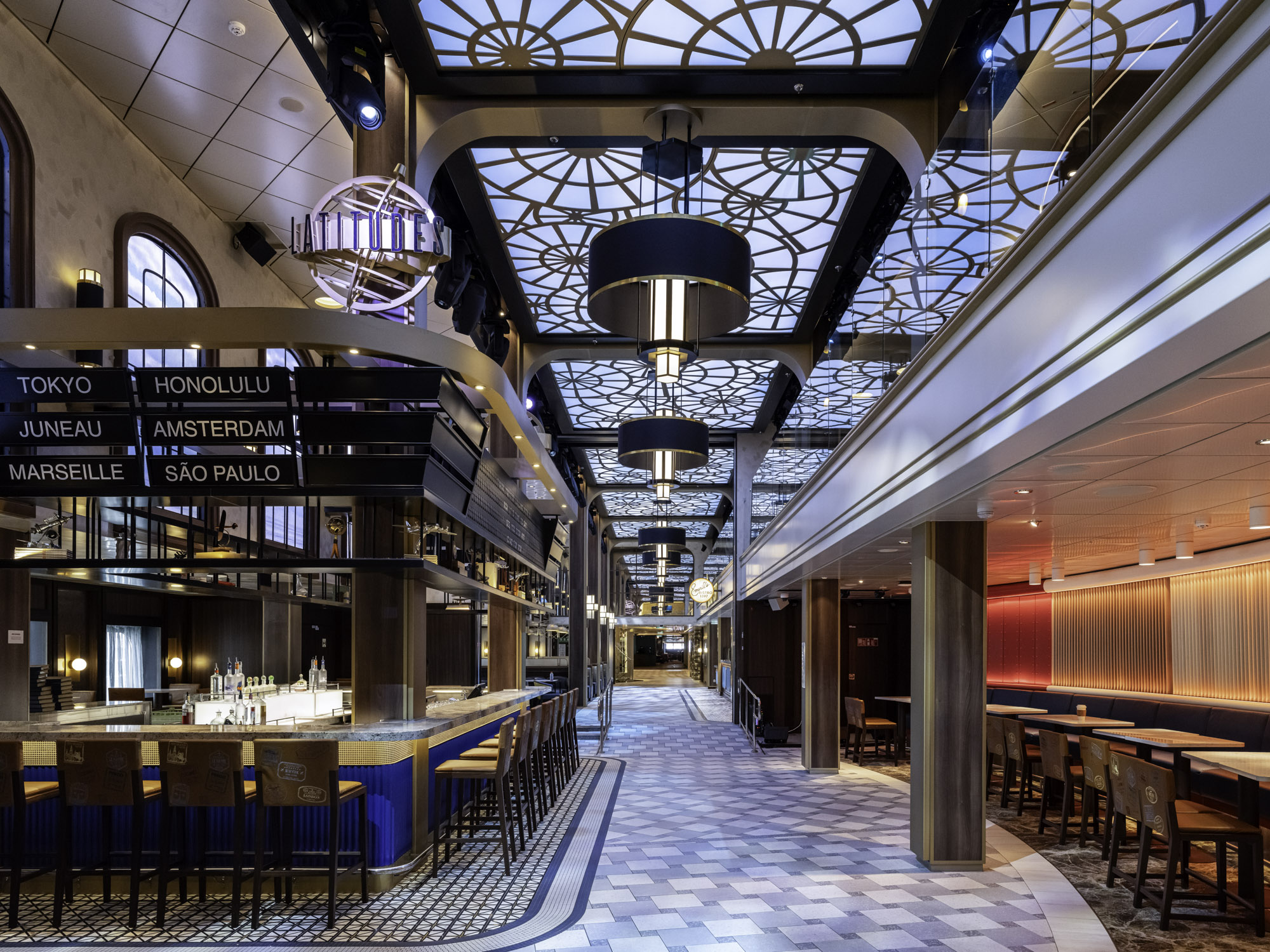 Carnival Celebration Cruiseship – Emeril’s Bistro – Interior Design by Bigtime Design Studios